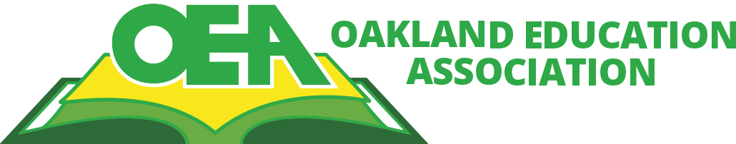 OEA’s green-and-yellow logo of a book.